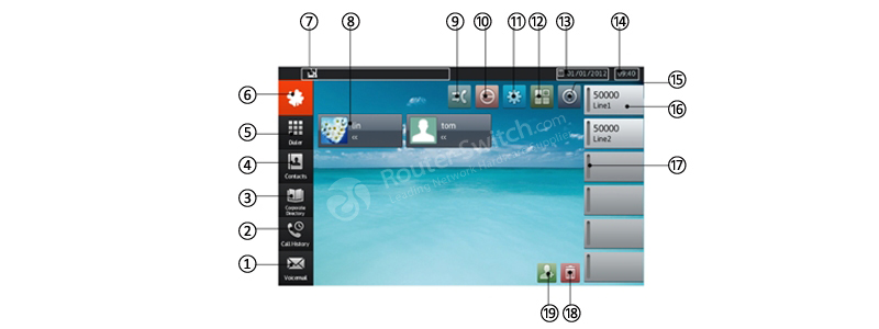 The home screen of IP1T8850AU01 The home screen of IP1T8850AU01
